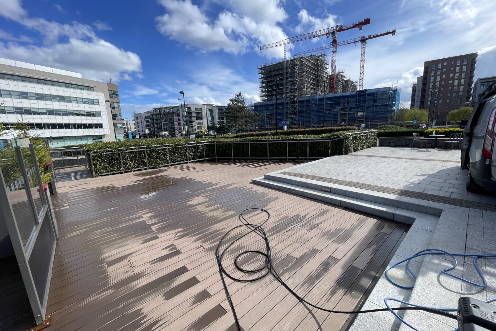 Rooftop deck terrace, cleaned