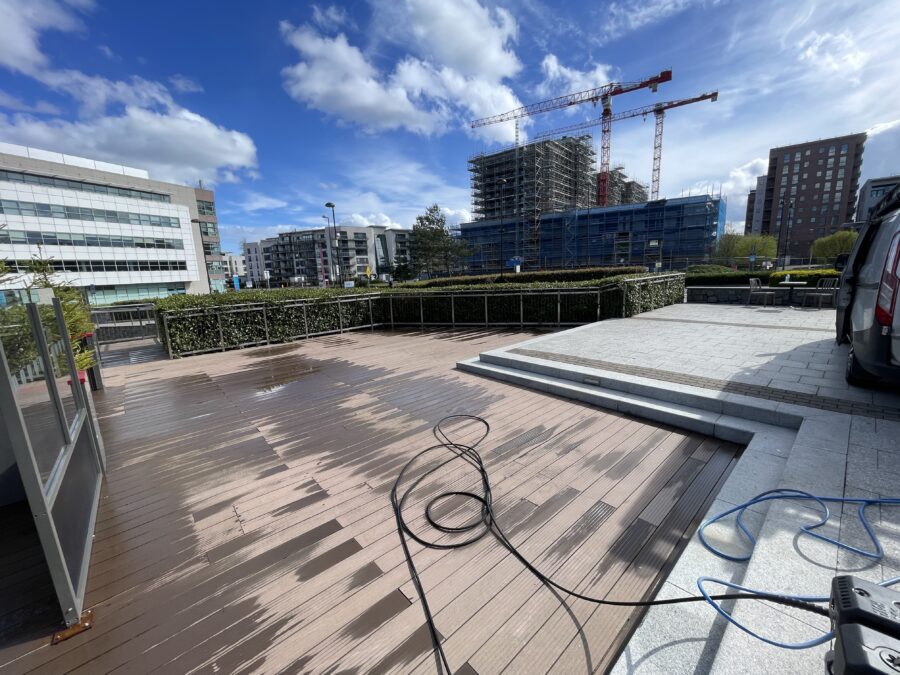 Rooftop deck terrace, cleaned