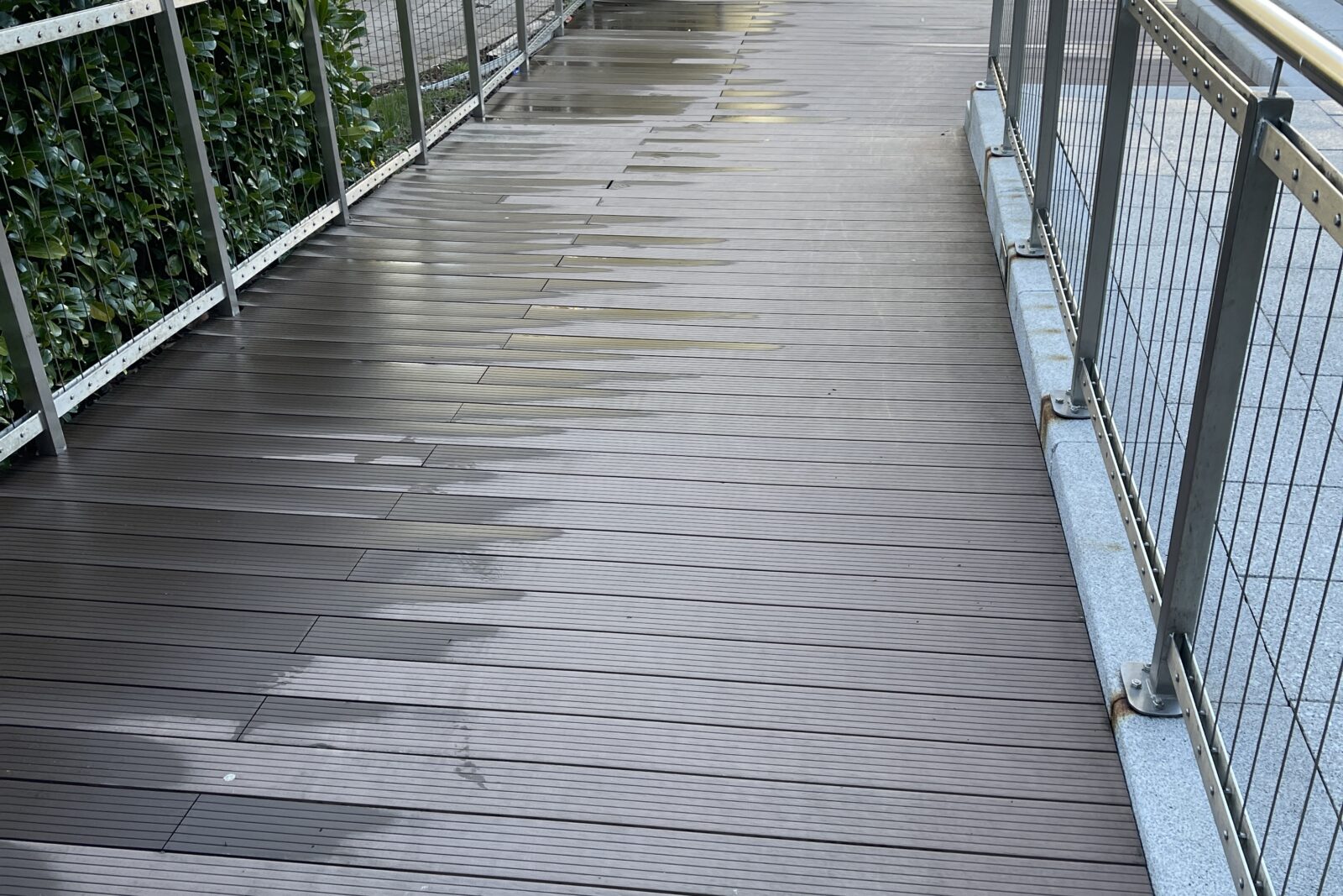 Timber decking, cleaned and brightened