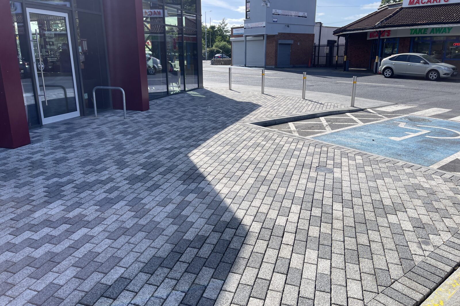 Paved walkway, power washed