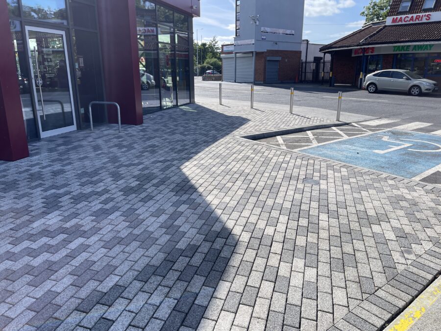 Paved walkway, power washed
