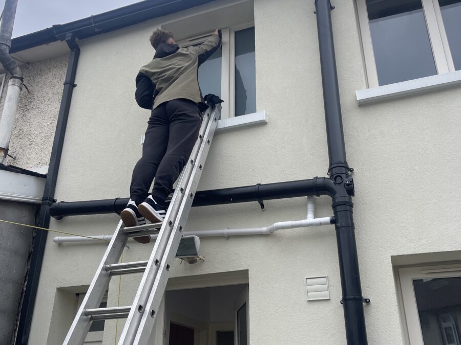 Gutter clearing and fascia wash