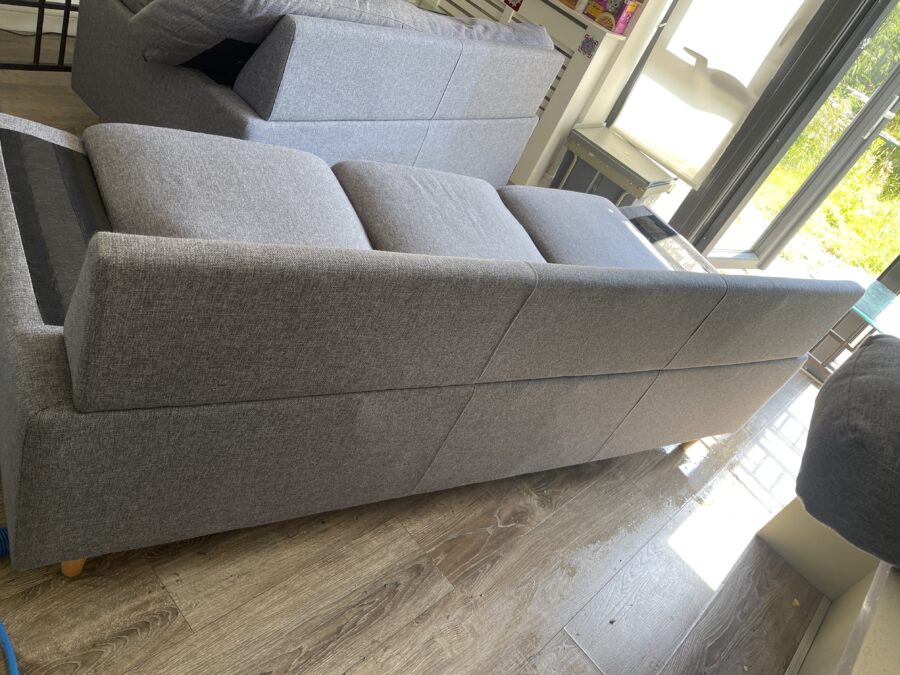 Fabric sofa, cleaned and dried