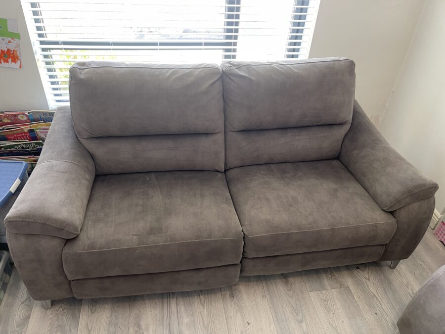 Fabric sofa, cleaned